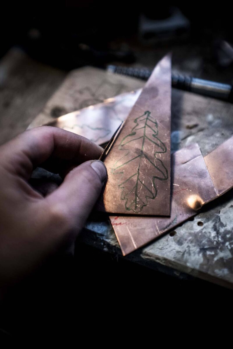 Oak Leaf Earrings "Skogsek" – Copper - Image 6