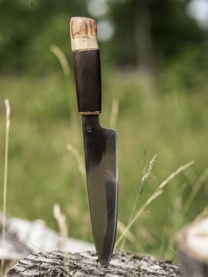 Kitchen knife in nature.