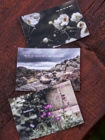 Three postcards.