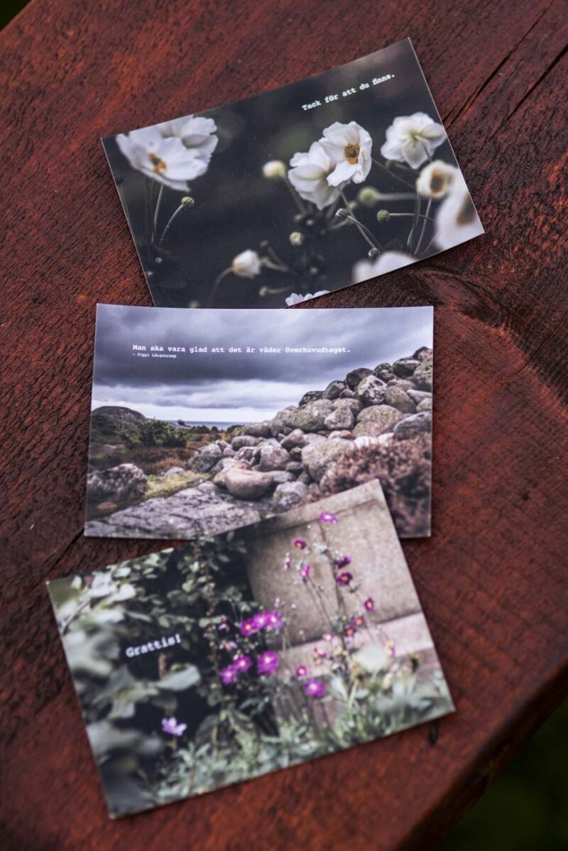 Three postcards.