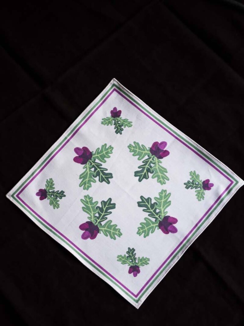 Organic Cotton-Lin Tablecloths "Oak Leaf" 26x26cm - Image 6