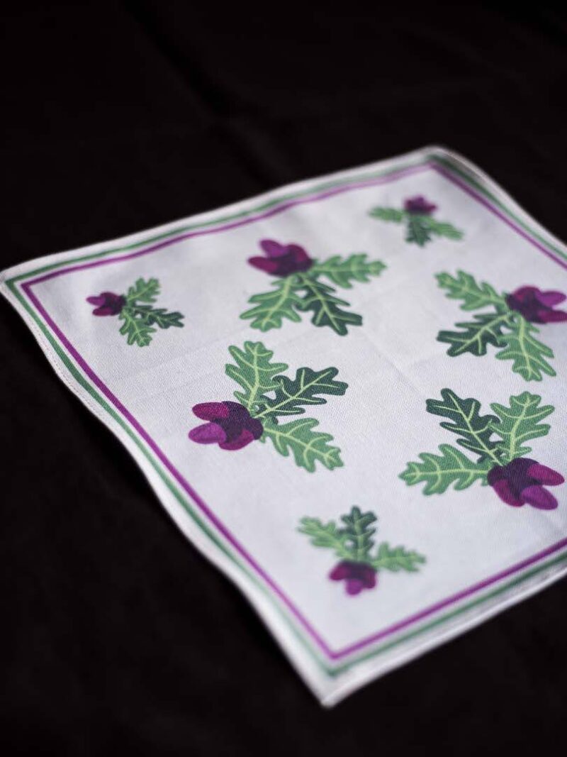 Organic Cotton-Lin Tablecloths "Oak Leaf" 26x26cm - Image 2