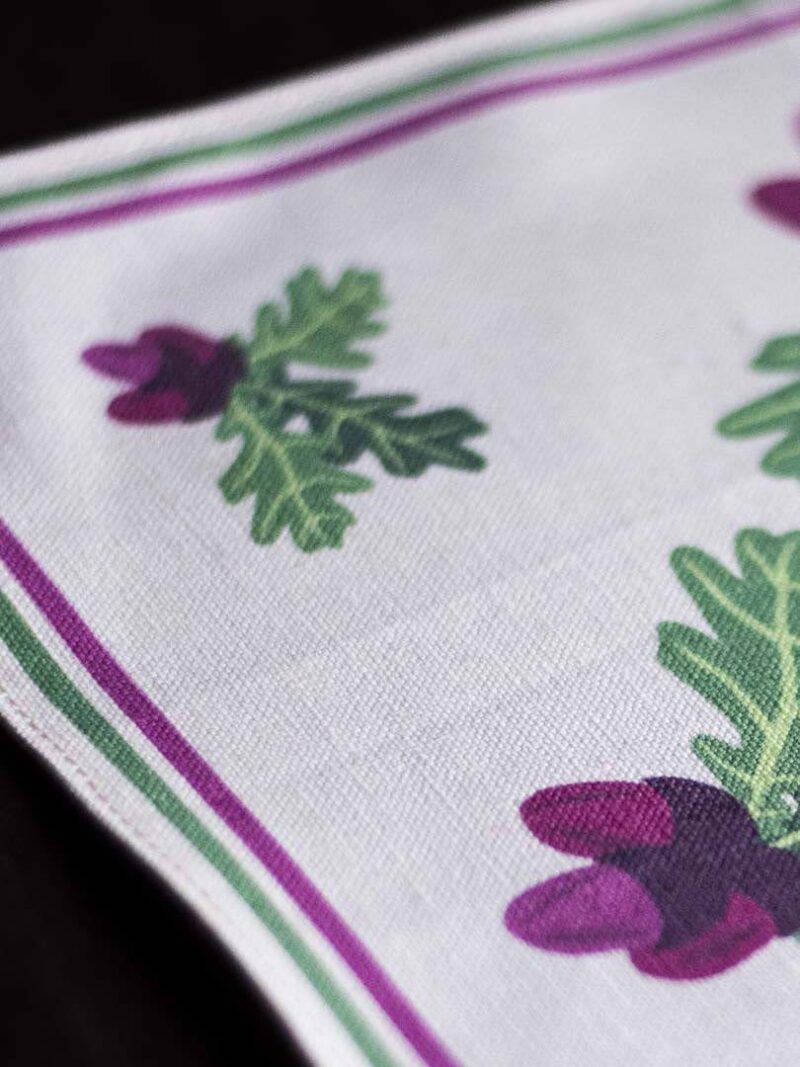 Organic Cotton-Lin Tablecloths "Oak Leaf" 26x26cm - Image 5