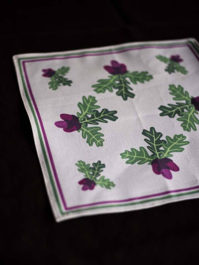 Organic Cotton-Lin Tablecloths "Oak Leaf" 26x26cm - Image 4