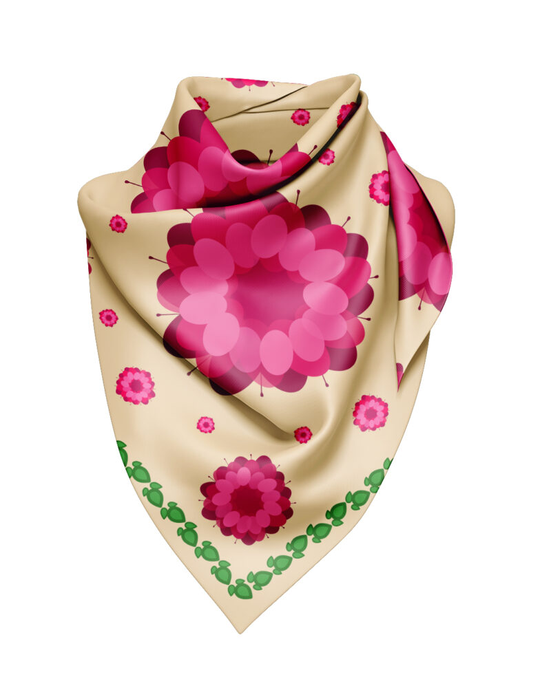 Bamboo Silk Scarf "Vildhallon"/"Wild Raspberry" - Image 3