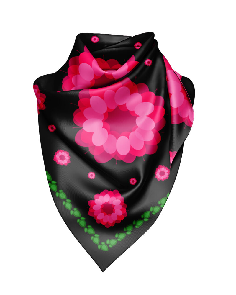 Bamboo Silk Scarf "Vildhallon"/"Wild Raspberry" - Image 5