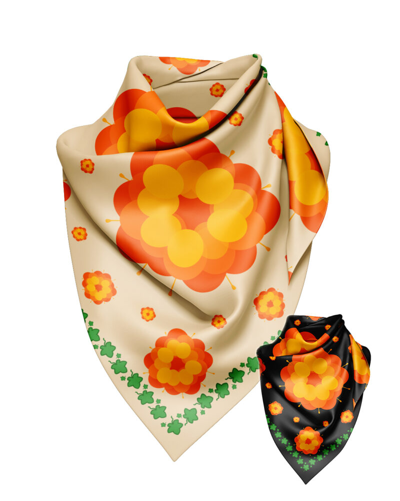 Bamboo Silk Scarf "Hjortron"/"Cloudberry"