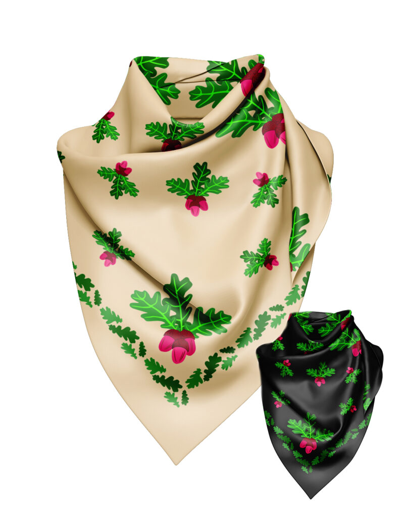 Bamboo Silk Scarf "Oak Leaf"