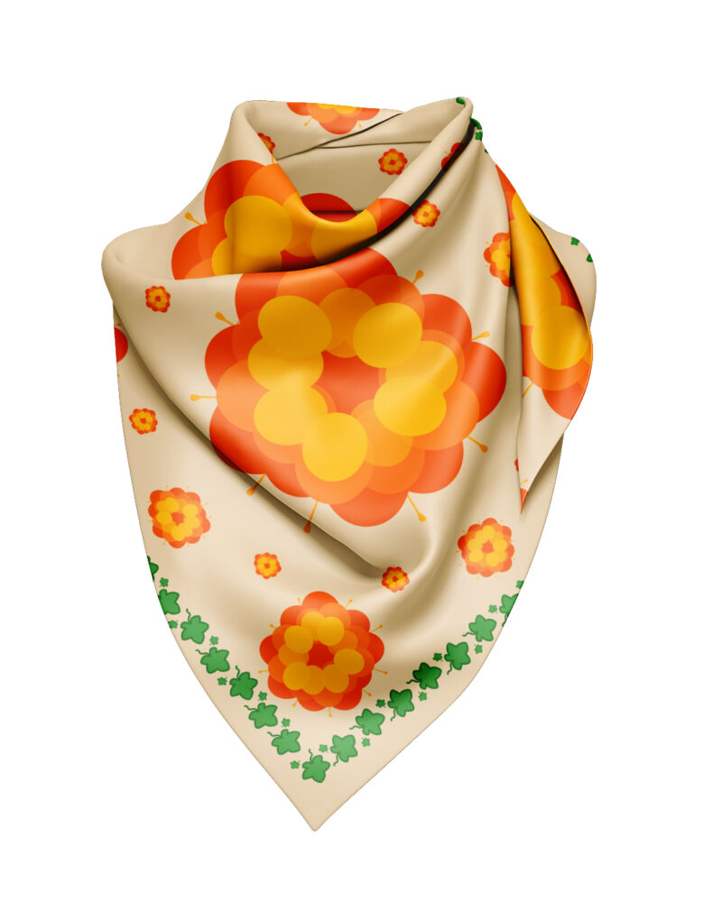 Bamboo Silk Scarf "Hjortron"/"Cloudberry" - Image 3