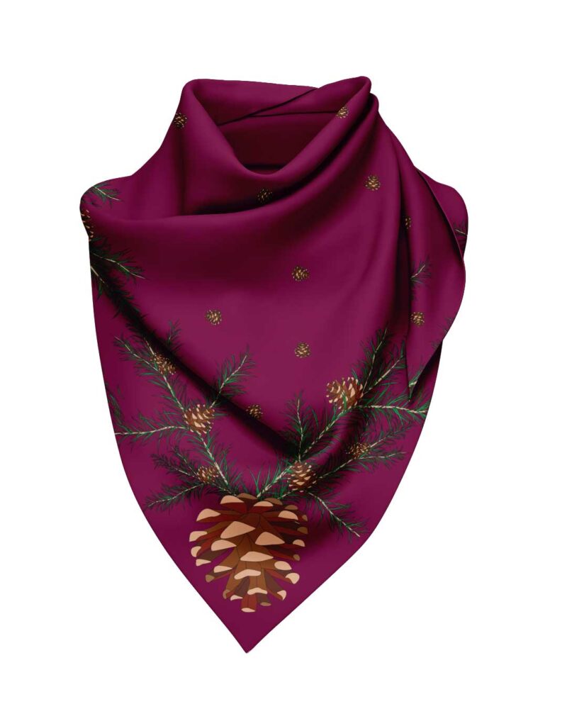 Wool Silk Scarf "Landskapsblommor, Tall, Hälsingland" 75x75 cm - Image 8