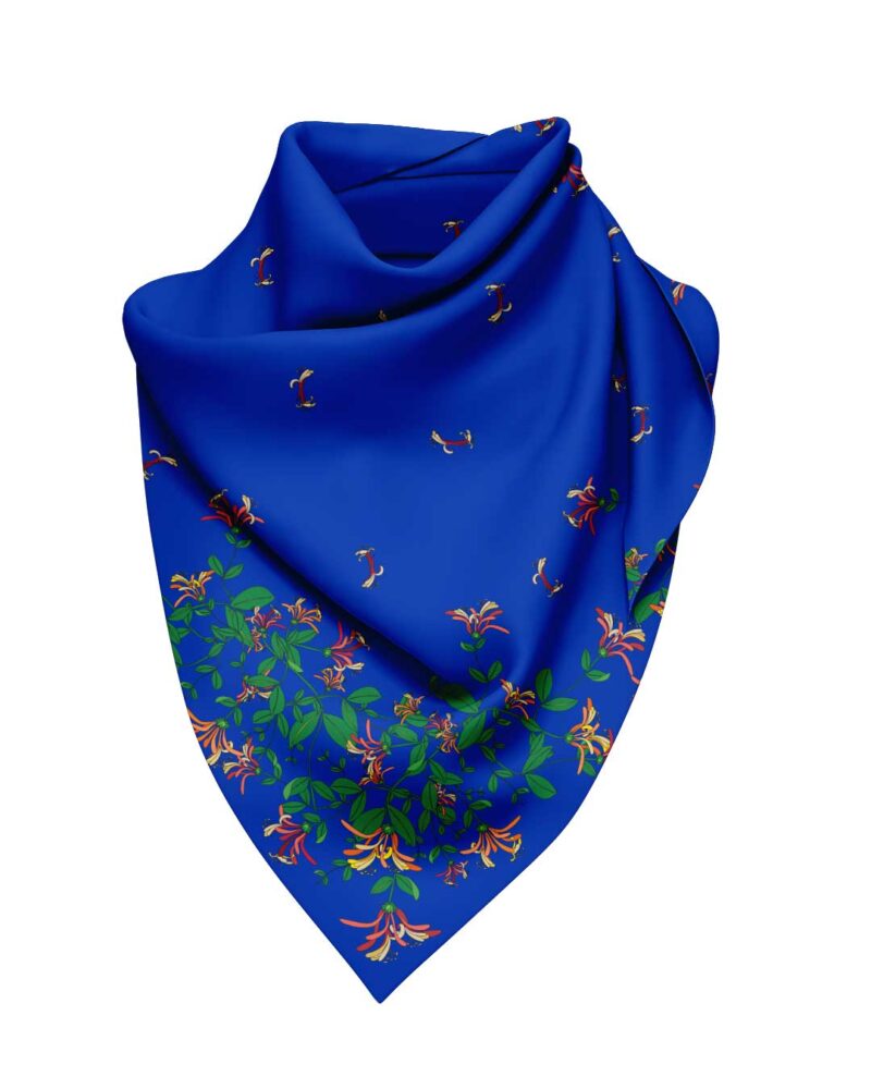 Wool Silk Scarf "Landskapsblommor, Vildkaprifol, Bohuslän" 75x75 cm - Image 9