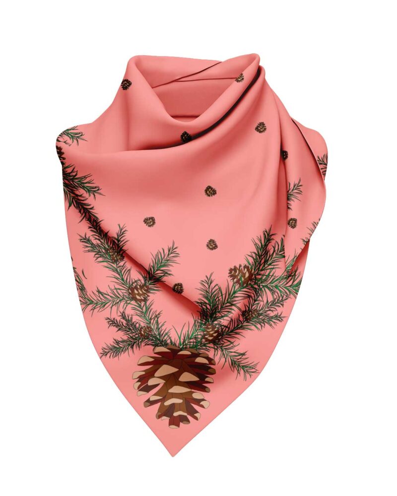 Wool Silk Scarf "Landskapsblommor, Tall, Hälsingland" 75x75 cm - Image 12