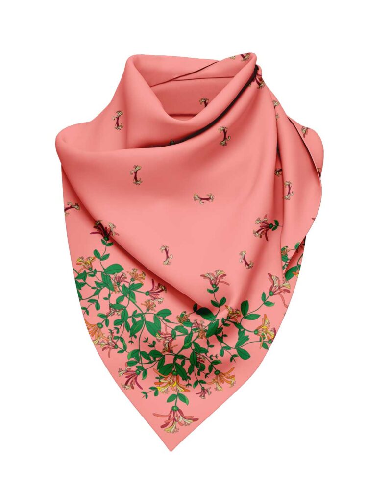 Wool Silk Scarf "Landskapsblommor, Vildkaprifol, Bohuslän" 75x75 cm - Image 11