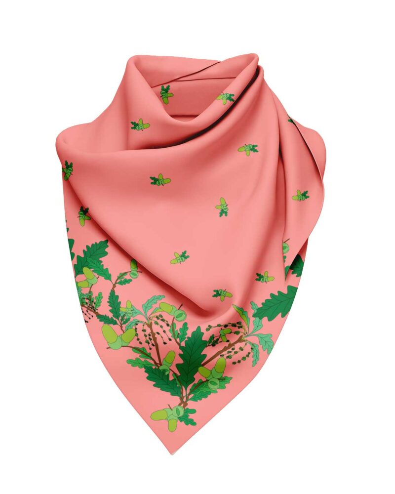 Wool Silk Scarf "Landskapsblommor, Ek, Blekinge" 75x75 cm - Image 12