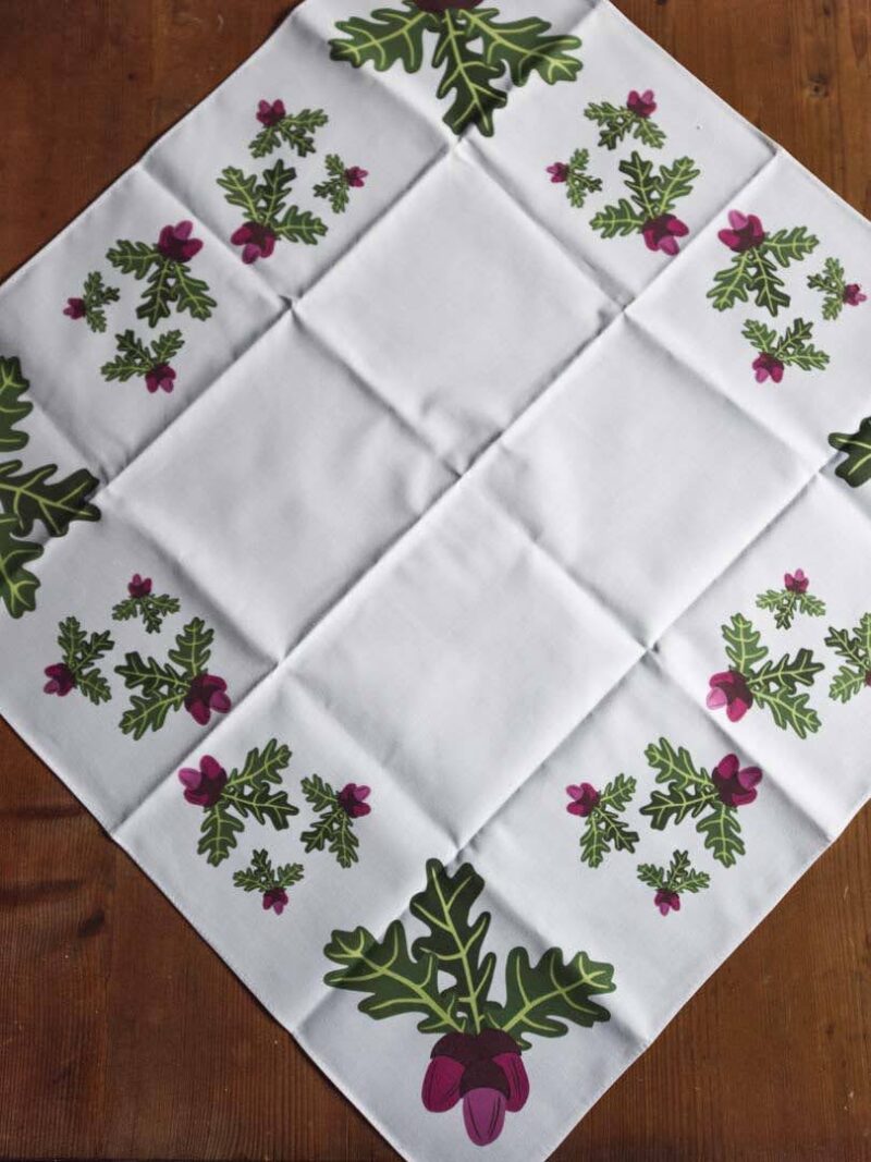 Cotton Tablecloths "Oak Leaf" 65x65 White - Image 8