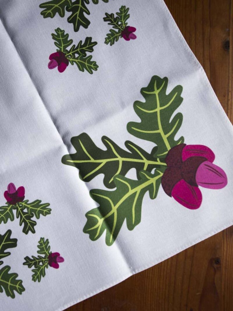 Cotton Tablecloths "Oak Leaf" 65x65 White - Image 7