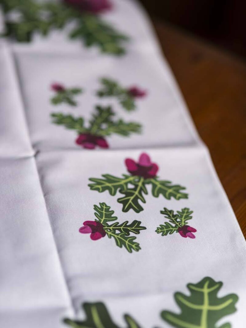 Cotton Tablecloths "Oak Leaf" 65x65 White - Image 3