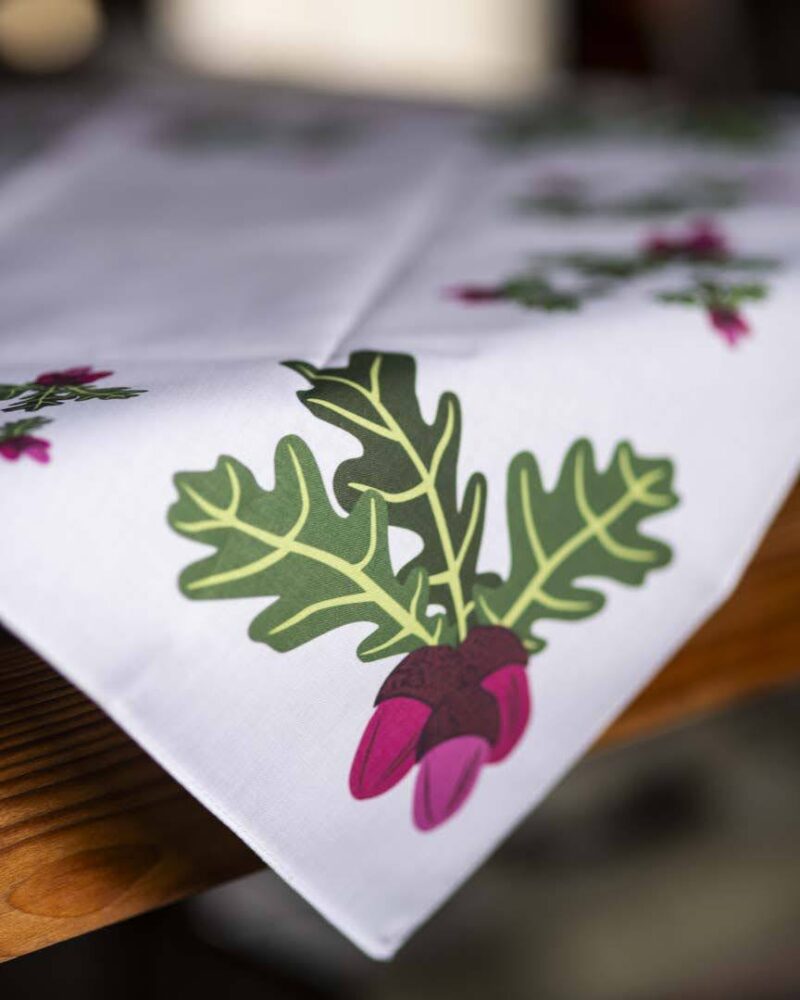 Cotton Tablecloths "Oak Leaf" 65x65 White - Image 2