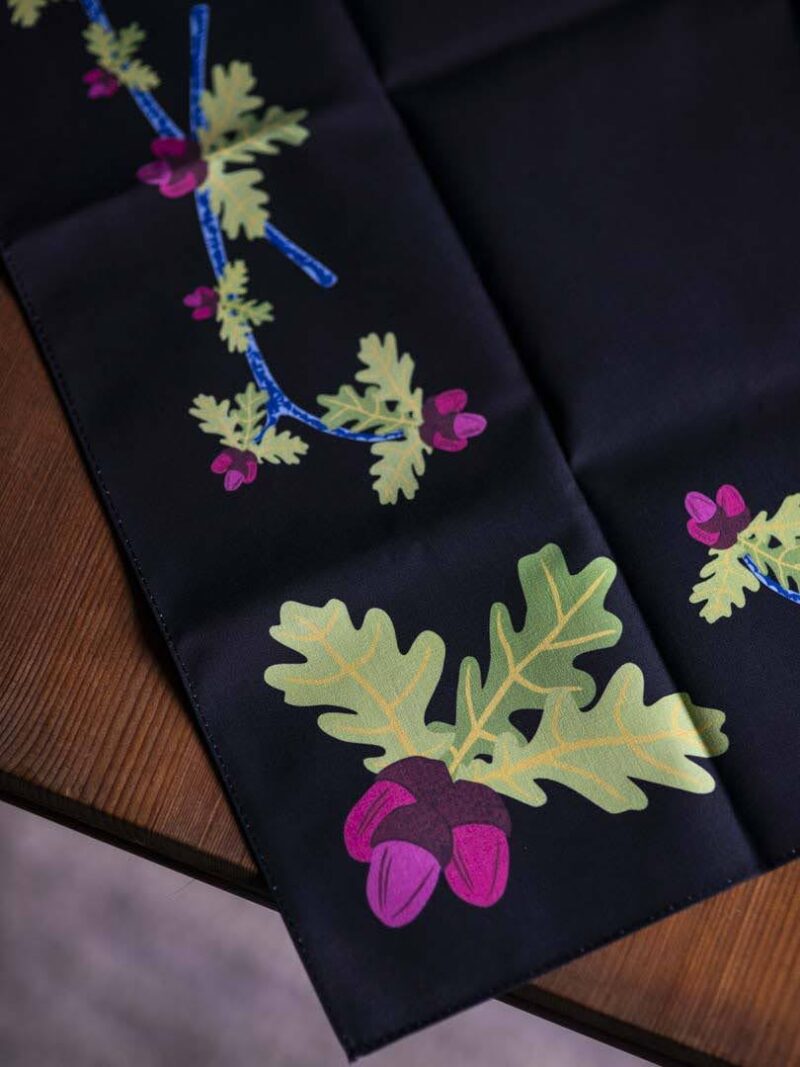 Cotton Tablecloths "Oak Leaf" 65x65 Black - Image 6