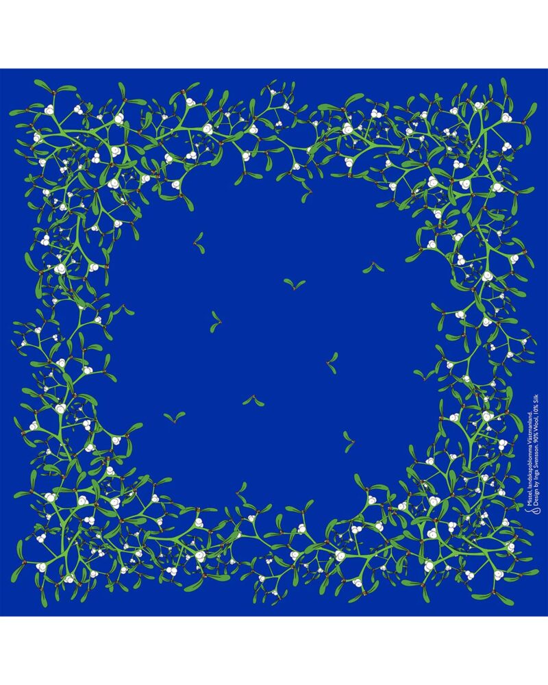 Wool Silk Scarf "Landskapsblommor, Mistel, Västmanland" 75x75 cm - Image 11