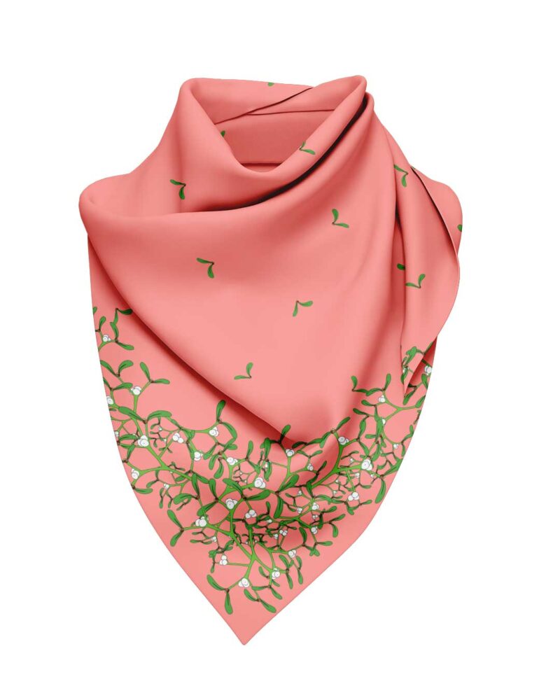 Wool Silk Scarf "Landskapsblommor, Mistel, Västmanland" 75x75 cm - Image 12